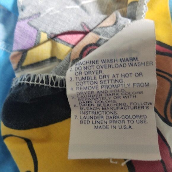 Vintage Disney USA Aladdin Twin Fitted Sheet Blue Genie Lago Abu Jafar Jasmine - Picture 12 of 12